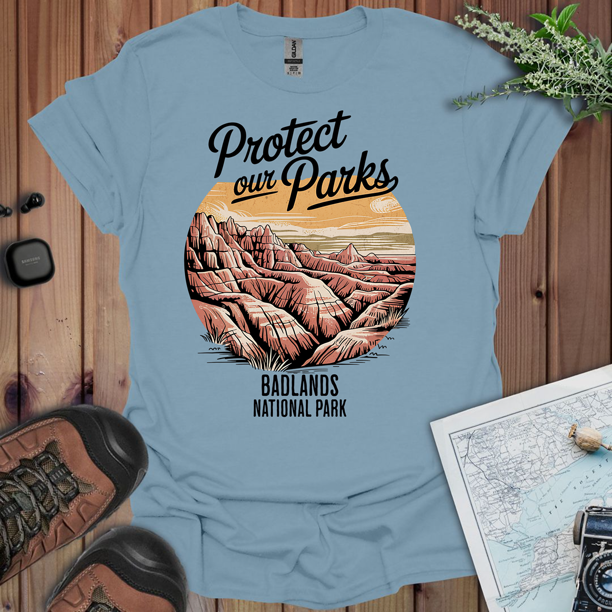 Protect Our Parks Badlands National Park Unisex Fit Soft T-Shirt Printify