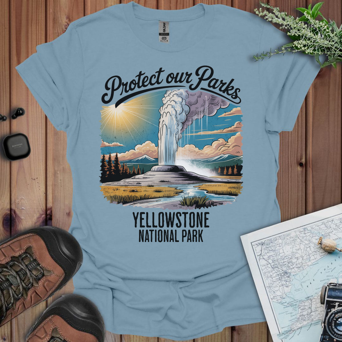 Protect Our Parks Yellowstone National Park Unisex Fit Soft T-Shirt Printify