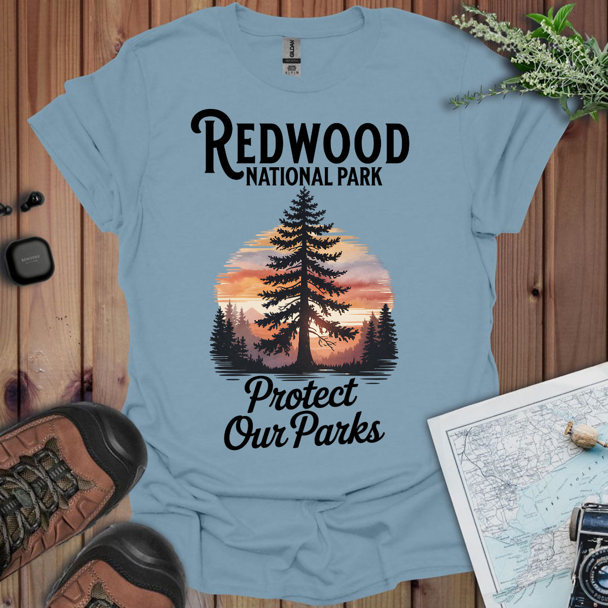 Protect Our Parks Redwood National Park Unisex Fit Soft T-Shirt Printify