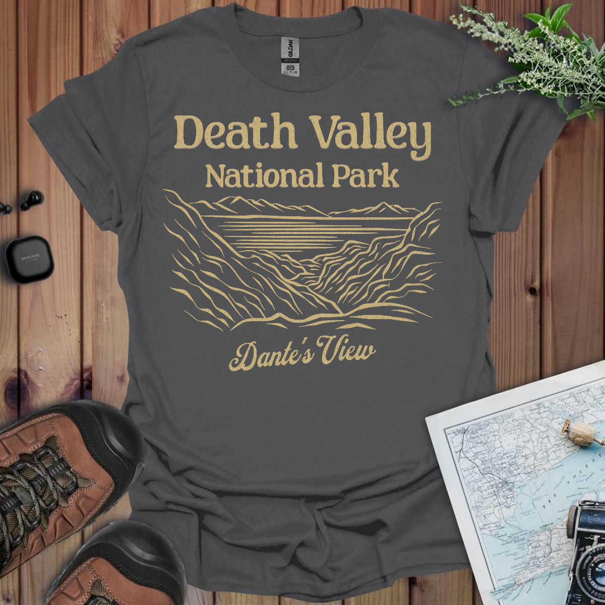 Death Valley National Park Unisex Fit Soft T-Shirt Dante's View Printify