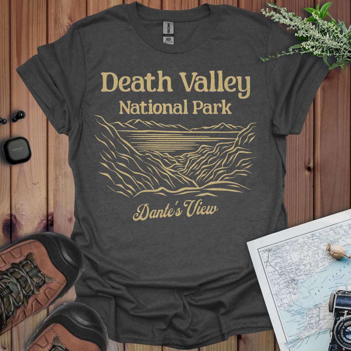 Death Valley National Park Unisex Fit Soft T-Shirt Dante's View Printify