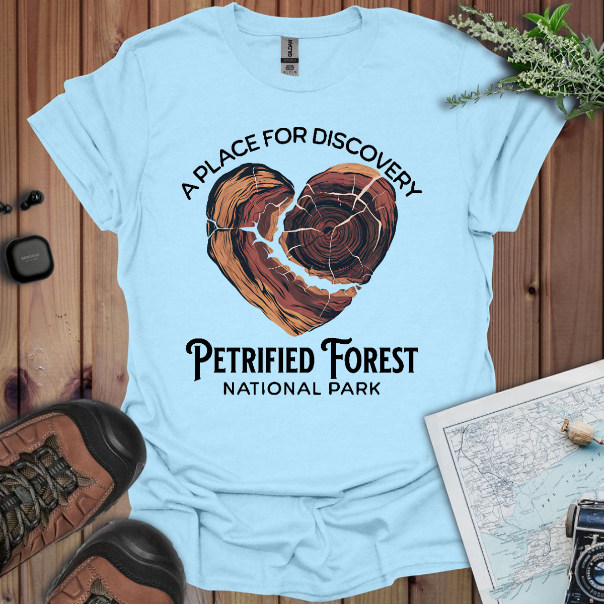 Petrified Forest National Park Unisex Fit Soft T-Shirt Heart Wood Printify