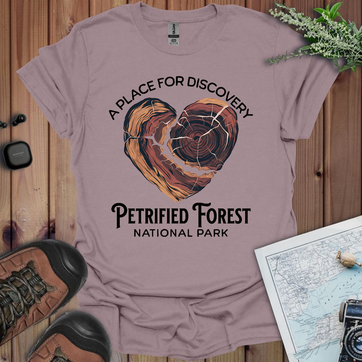 Petrified Forest National Park Unisex Fit Soft T-Shirt Heart Wood Printify