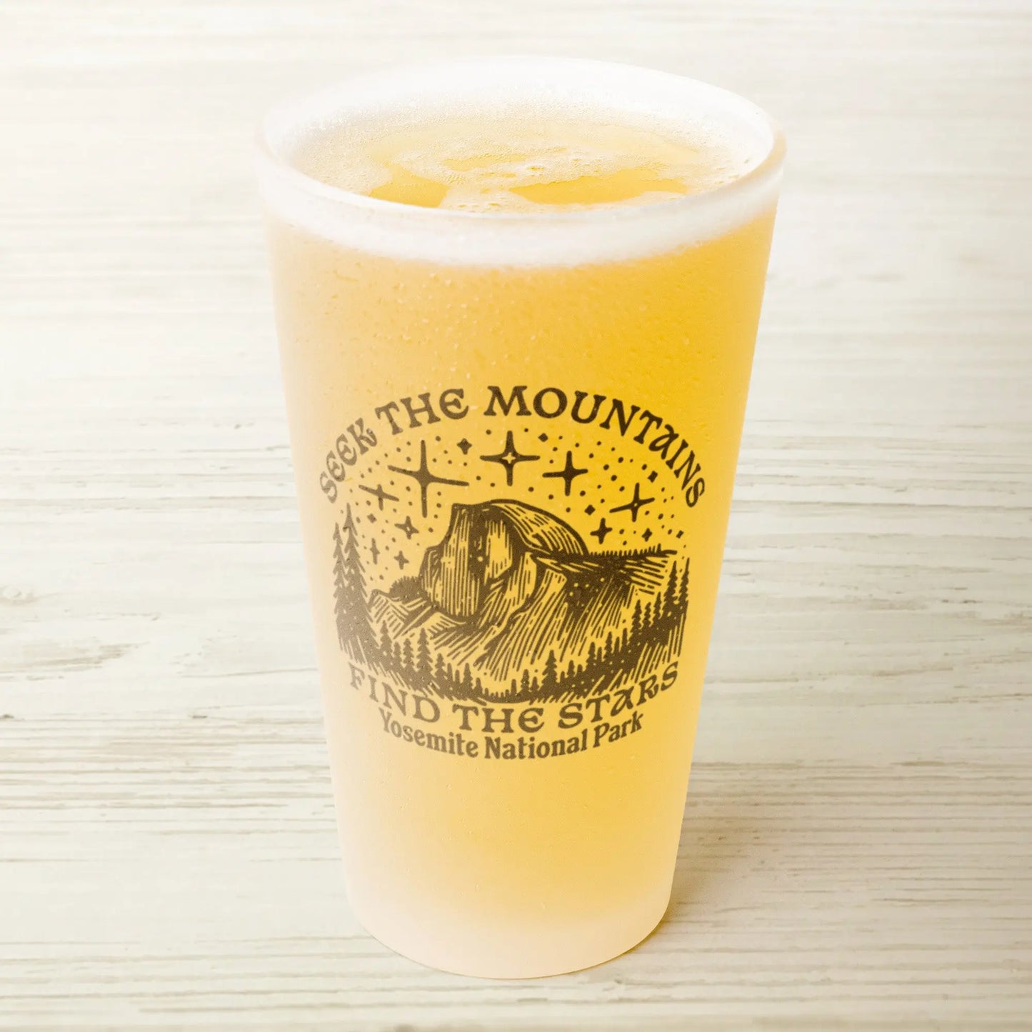 Yosemite National Park Half Dome Frosted Pint Glass Seek Mountains - Park Service Apparel