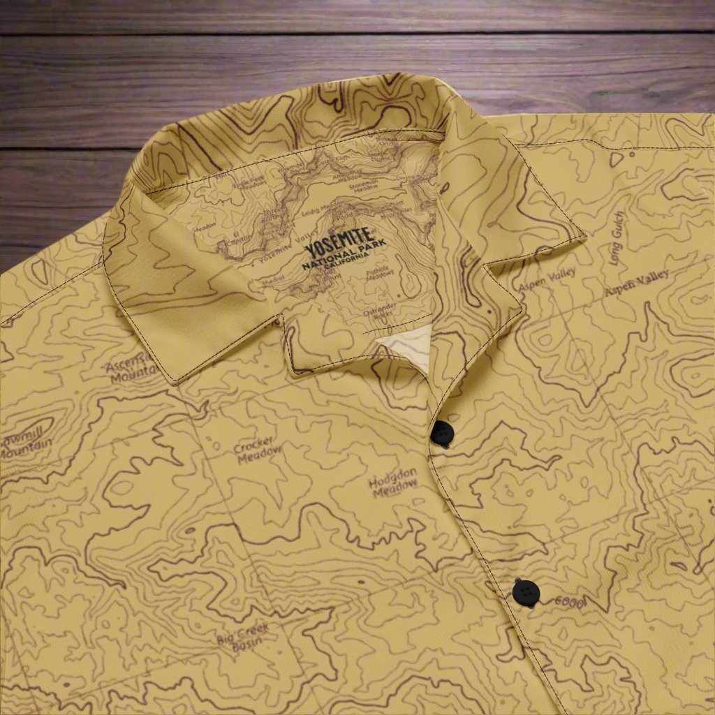 Yosemite National Park Topographic Button Short Sleeve Shirt Park Service Apparel