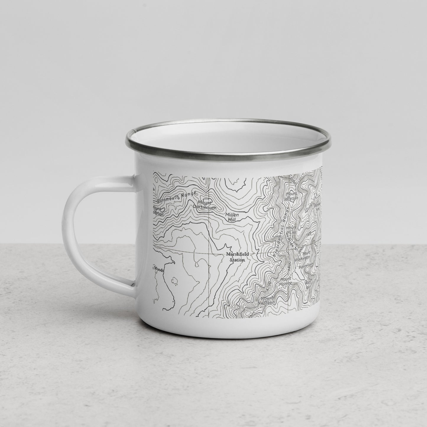 Mount Washington Topographic Durable Camp Mug Presidential Range Park Service Apparel
