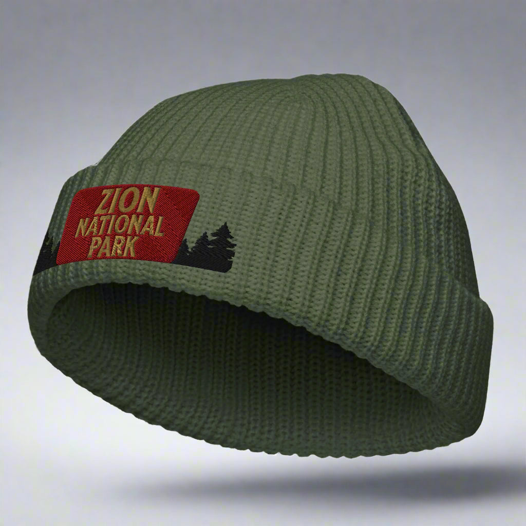 Zion National Park Sign Embroidered Beanie Park Service Apparel