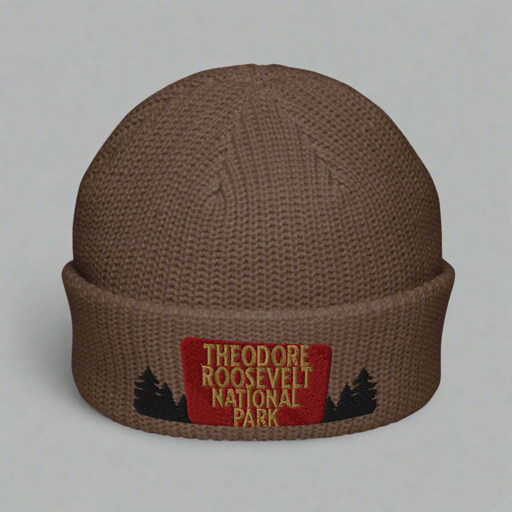 Theodore Roosevelt National Park Sign Embroidered Wharf Beanie Park Service Apparel