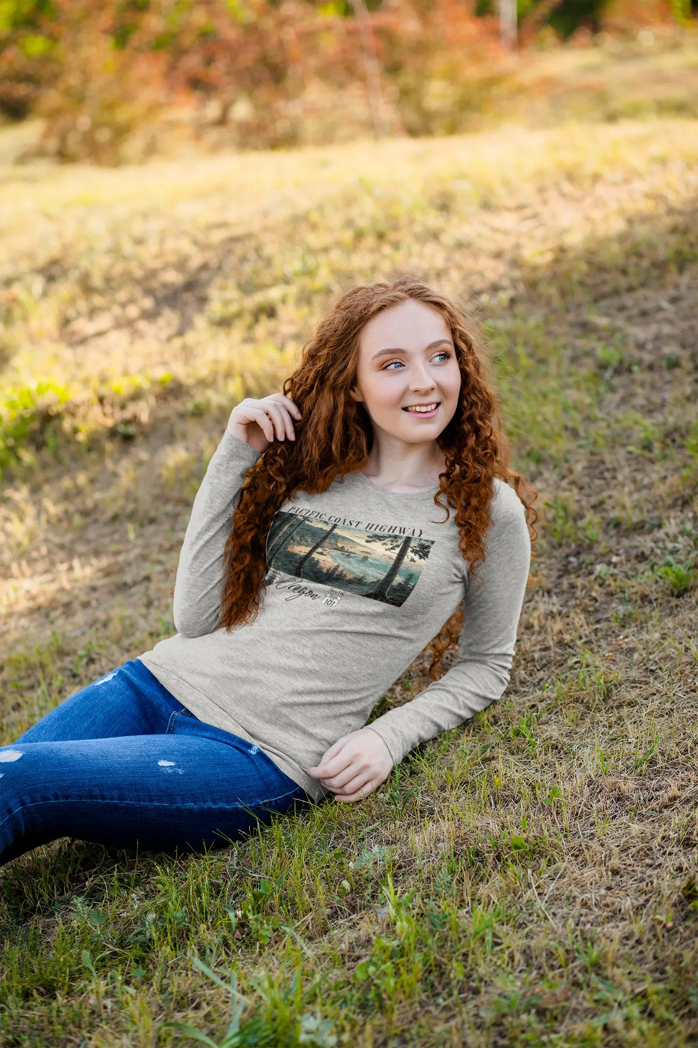 Pacific Coast Highway Oregon Shore Unisex Fit Long Sleeve T-shirt Highway 101 - Park Service Apparel
