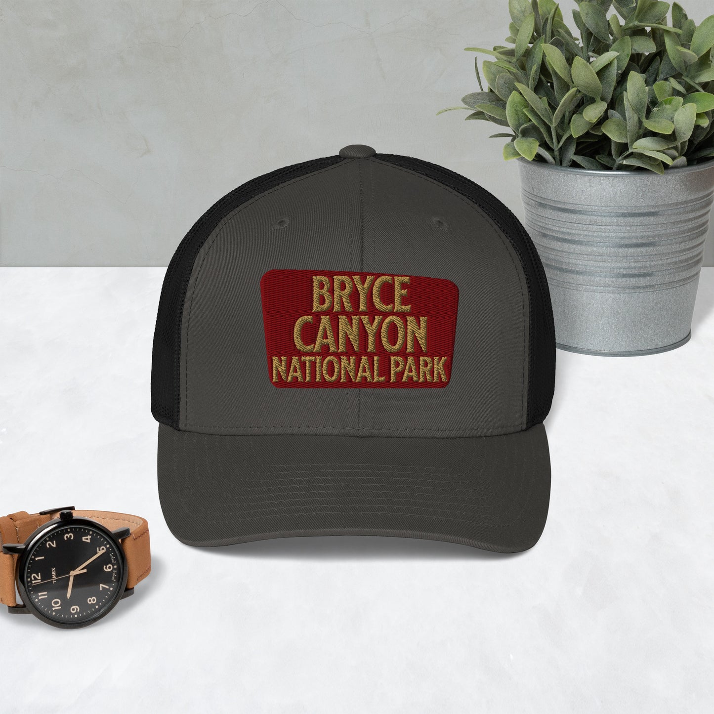 Bryce Canyon National Park Sign Embroidered Trucker Hat Park Service Apparel