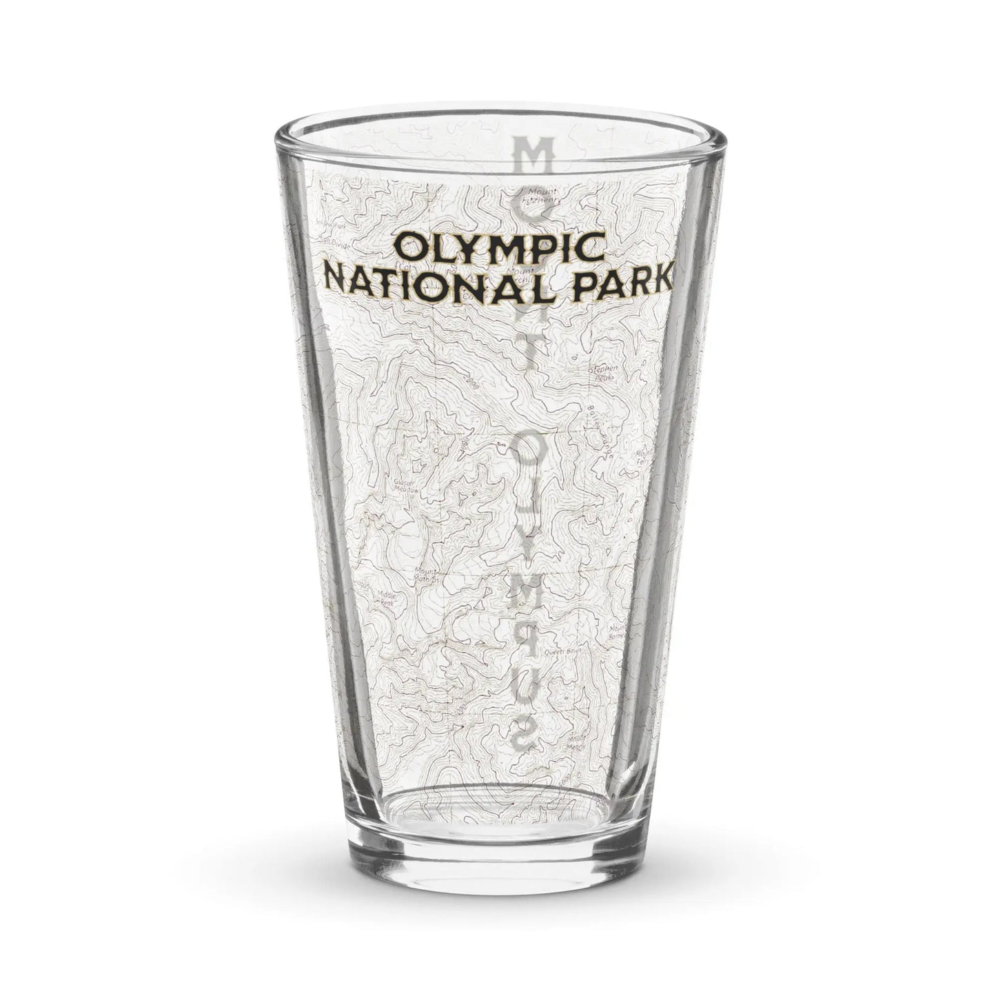 Olympic National Park Topographic Pint Glass Real USGS Topo Map - Park Service Apparel