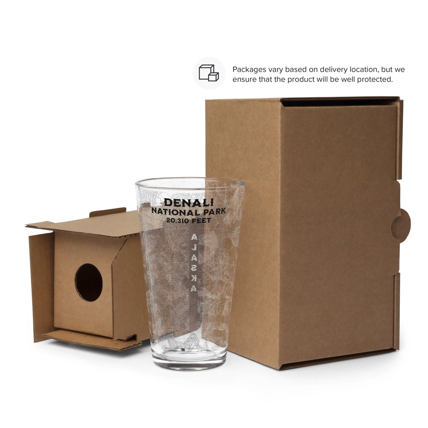 Denali National Park Topographic Pint Beer Glass - Park Service Apparel
