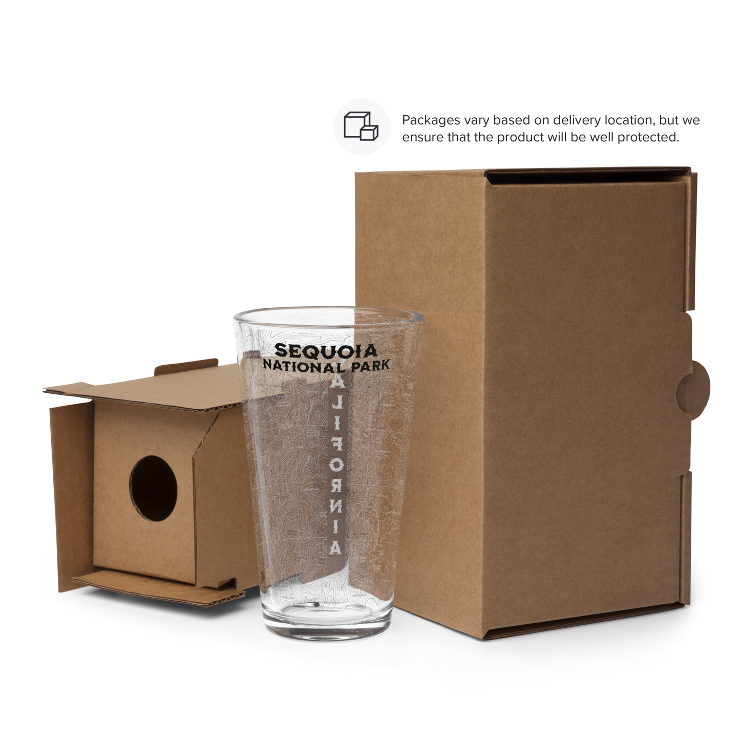 Sequoia National Park Topographic Pint Glass