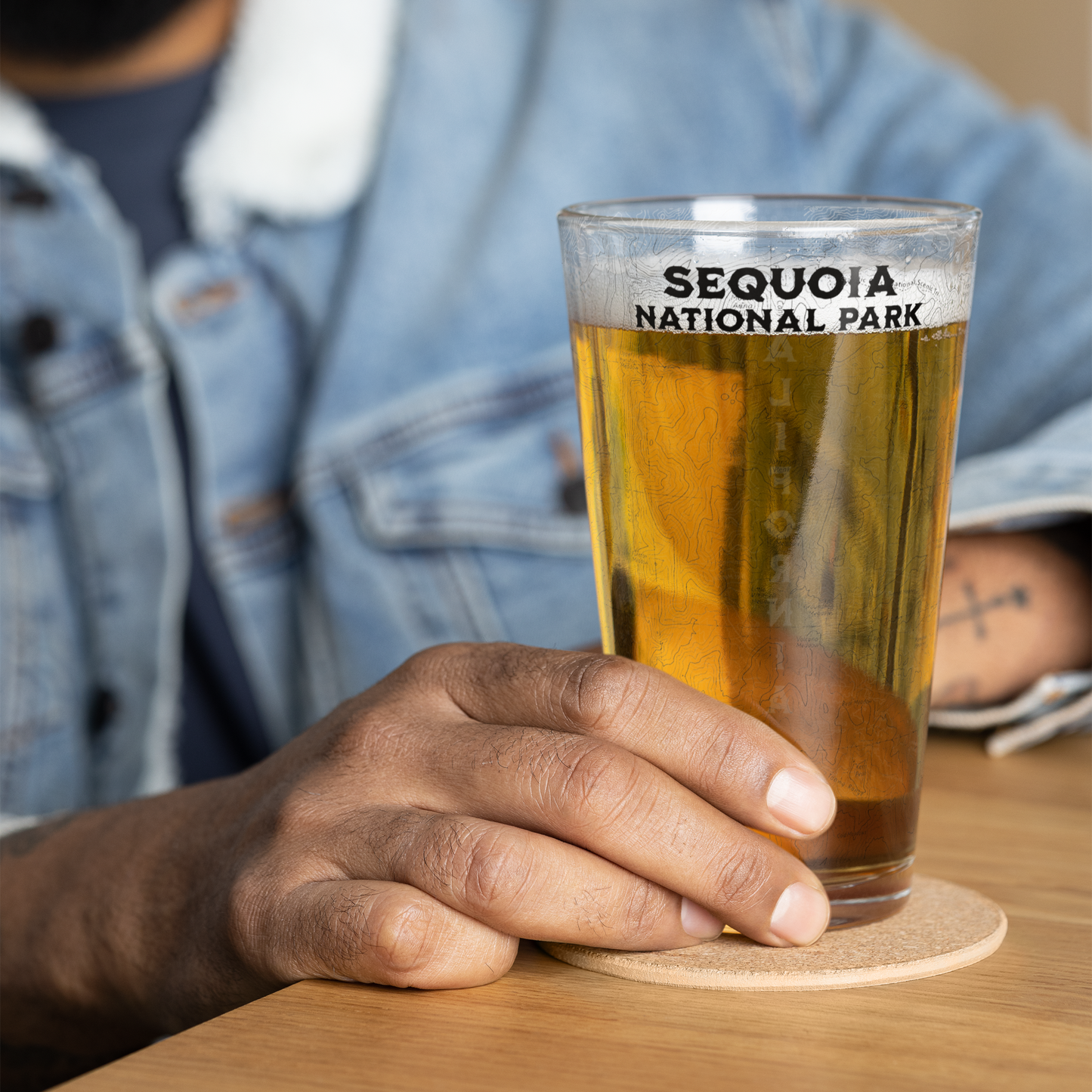 Sequoia National Park Topographic Pint Glass