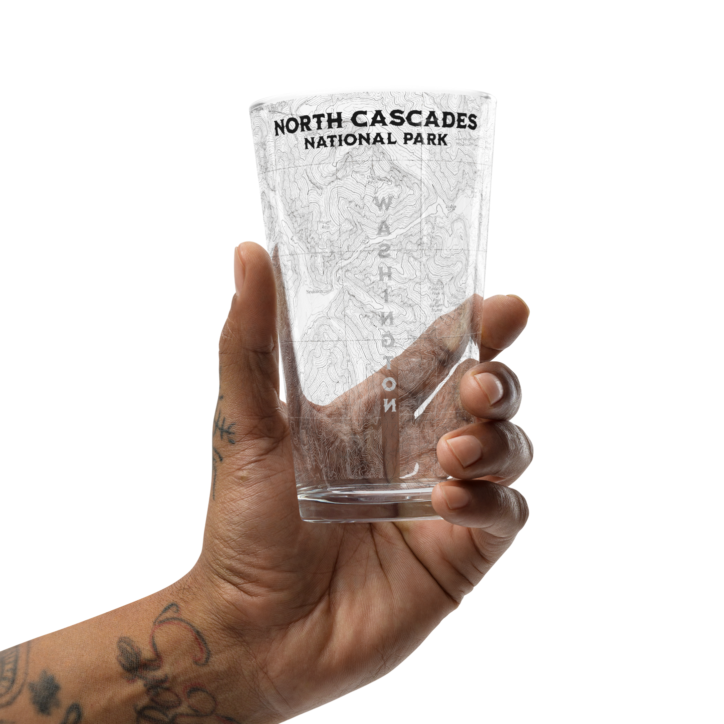 North Cascades National Park Topographic Pint Glass