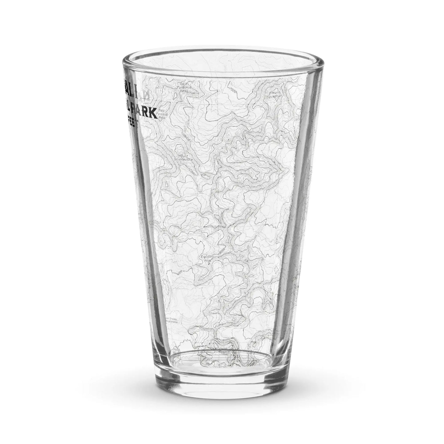 Denali National Park Topographic Pint Beer Glass - Park Service Apparel