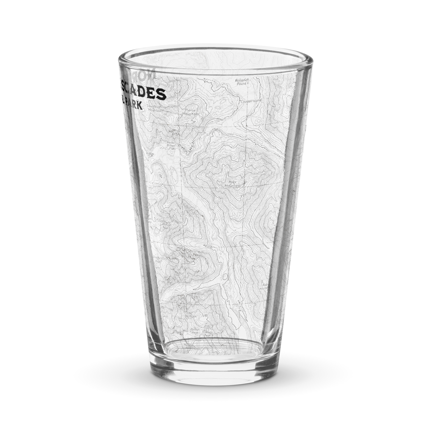 North Cascades National Park Topographic Pint Glass