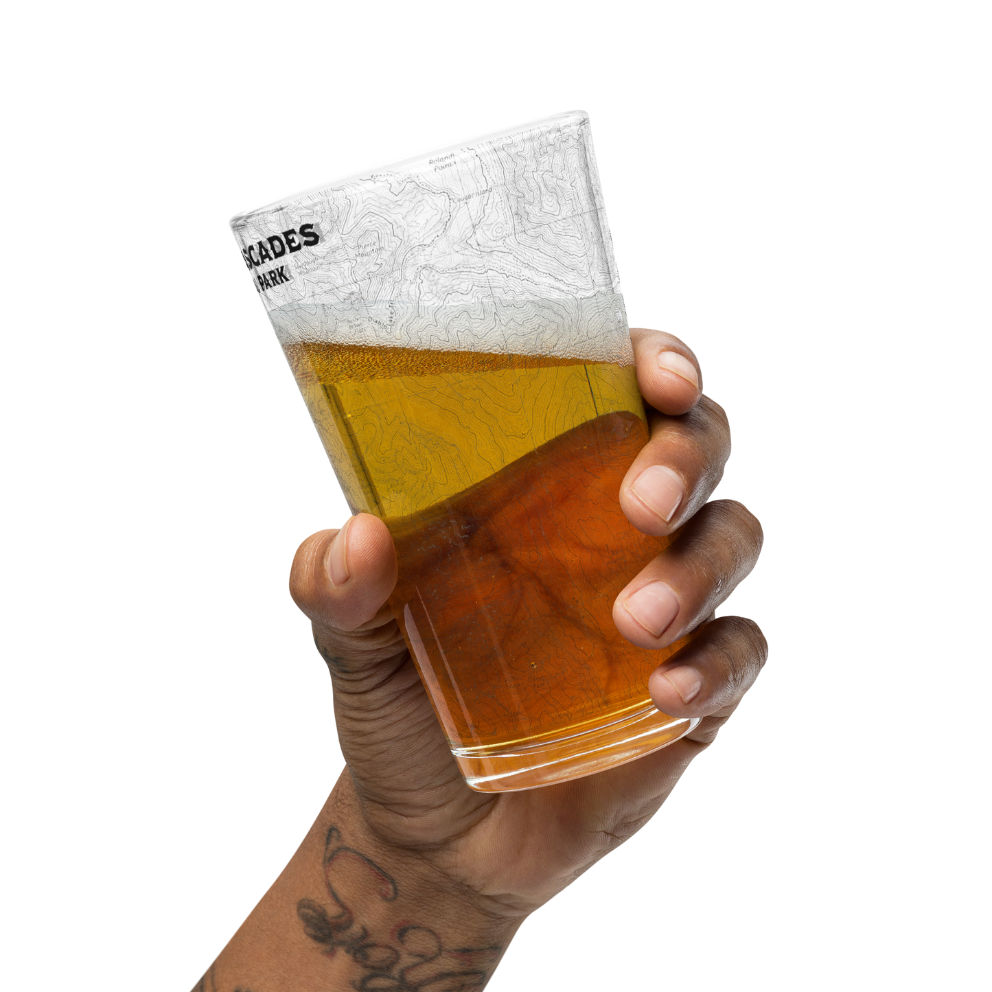 North Cascades National Park Topographic Pint Glass
