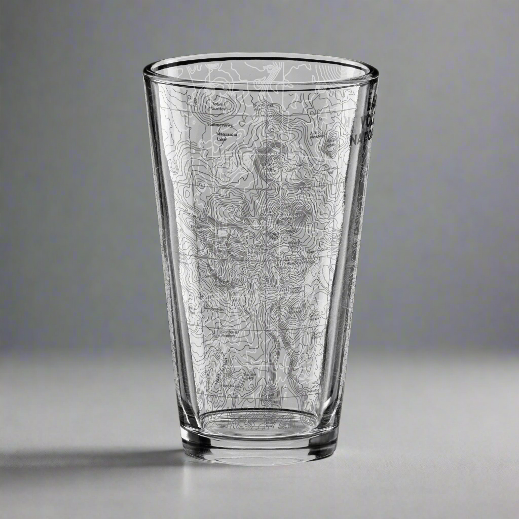 Lassen Volcanic National Park Topographic Pint Glass Park Service Apparel