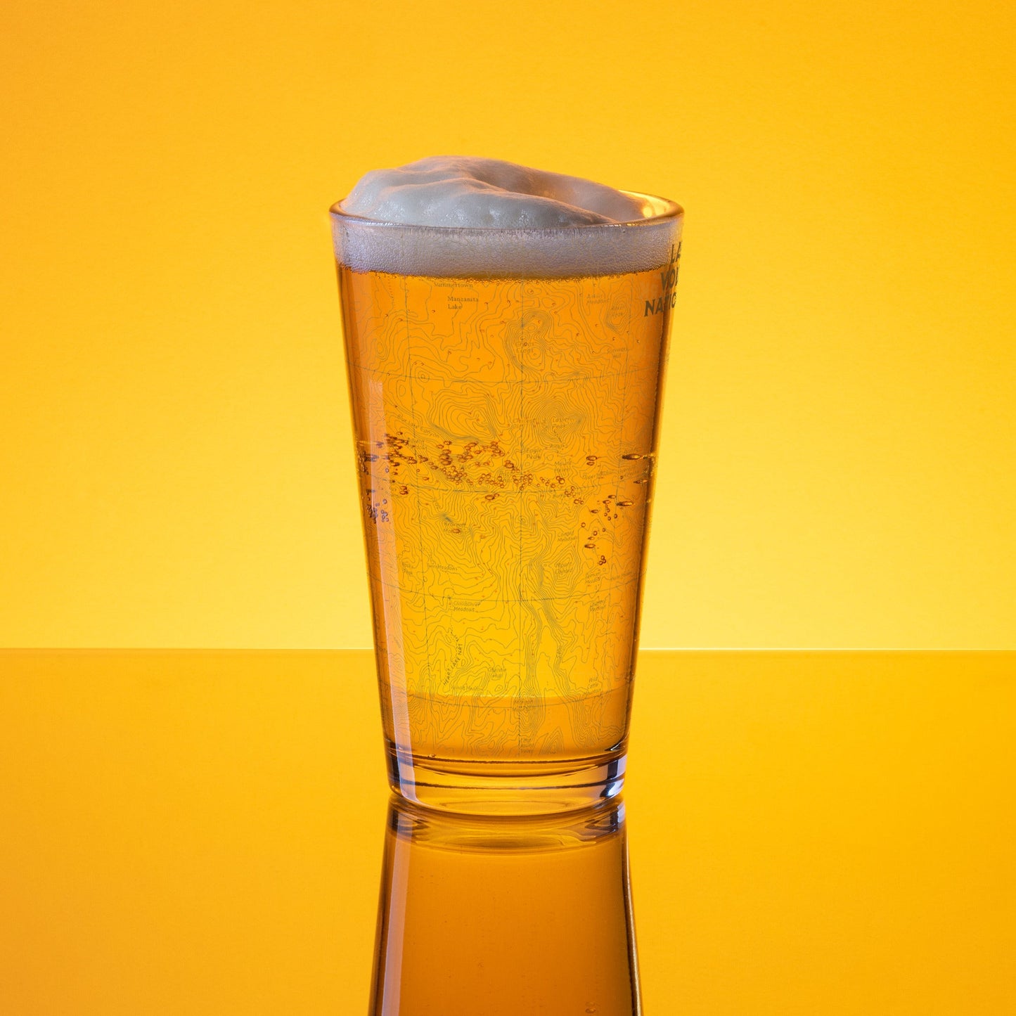 Lassen Volcanic National Park Topographic Pint Glass Park Service Apparel