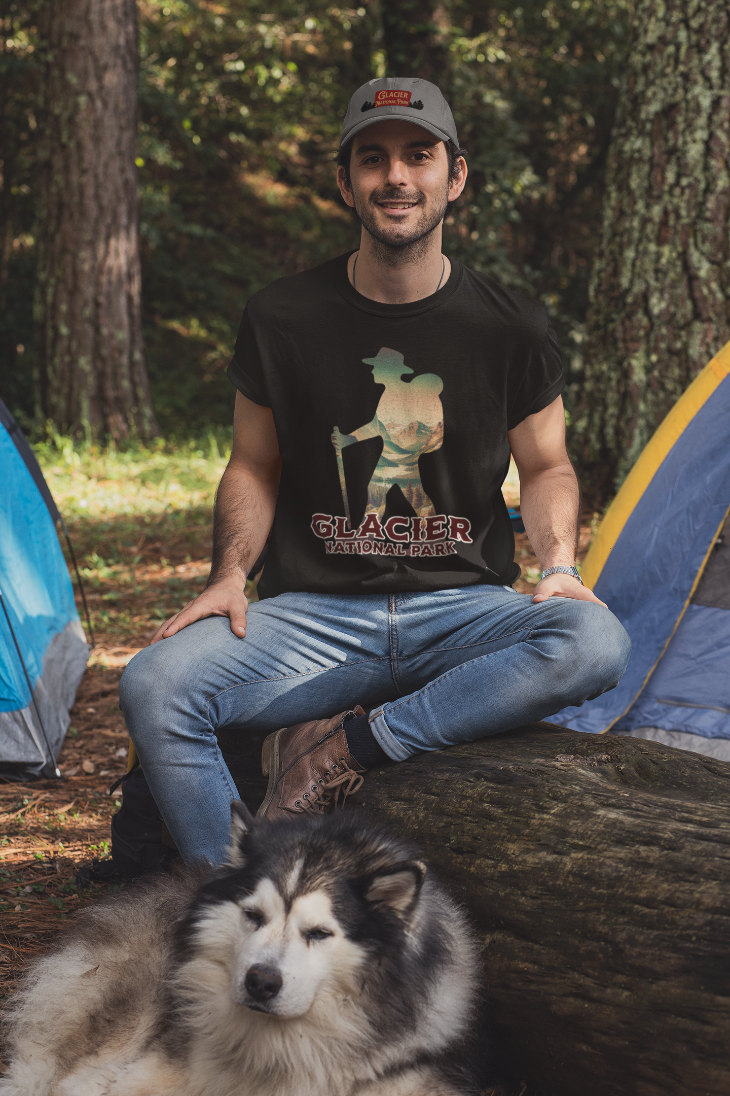 Glacier National Park Hiker Unisex Fit Soft T-Shirt Printify