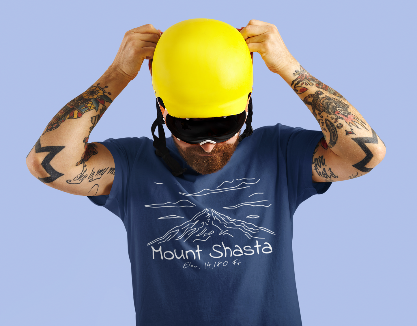 Mount Shasta Unisex Fit Soft T- Shirt Line Art Printify