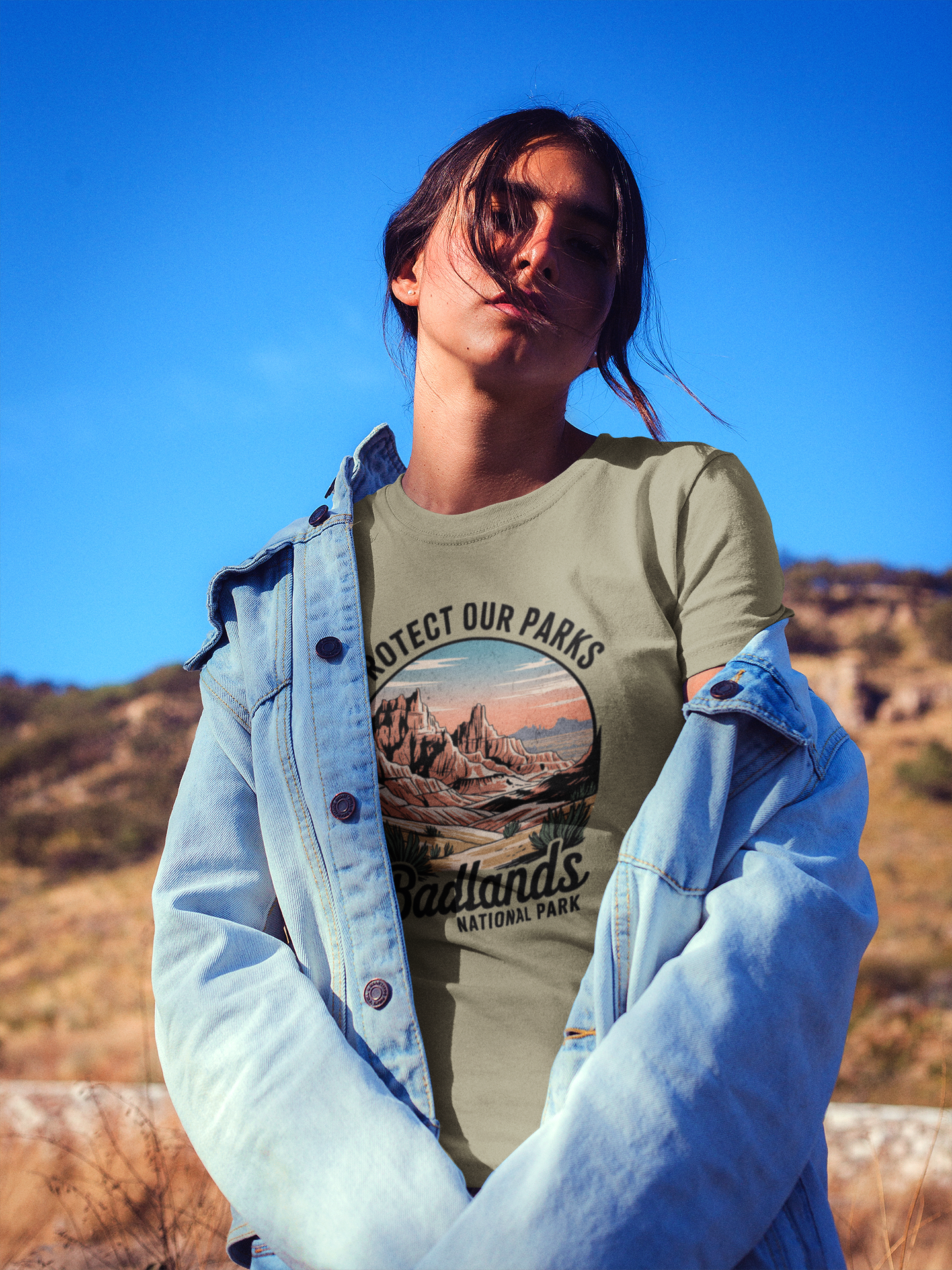 Vintage Badlands Protect Our Parks Unisex Fit Soft T-Shirt Printify