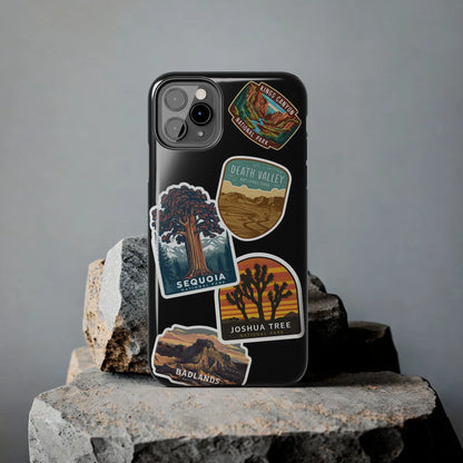 Custom National Park Sticker Style Printed Phone Case Personalize Your Phone Protector (iPhone 7-15) (Galaxy 21-24) - Park Service Apparel