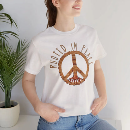 Rooted In Peace Rustic Wood Look  Unisex Fit Short Sleeve T-Shirt Tree Roots - Park Service Apparel