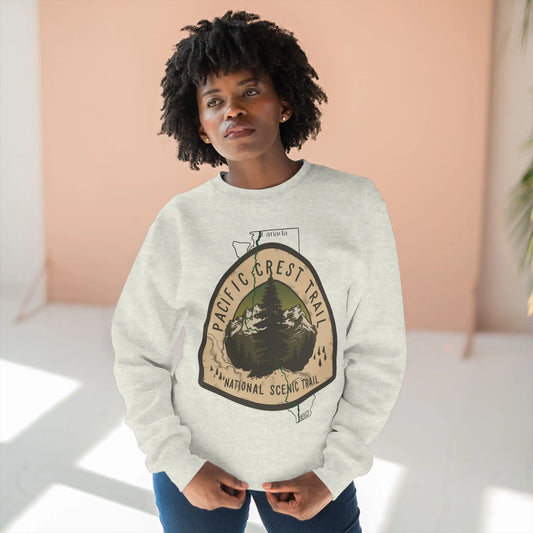 Pacific Crest National Scenic Trail Unisex Fit Crewneck Sweatshirt PCT Map Logo - Park Service Apparel