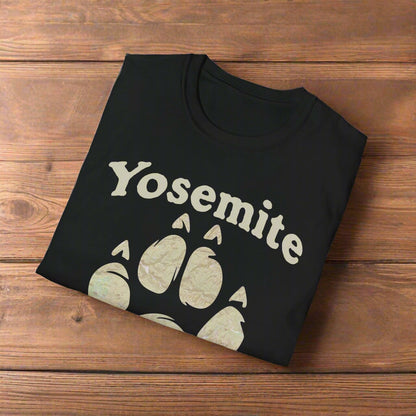 Yosemite National Park Bear Paw Topographic Map Unisex Fit Soft T-Shirt Printify