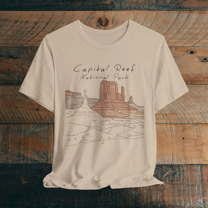 Capitol Reef National Park Unisex Fit Soft T-Shirt Line Art - Park Service Apparel
