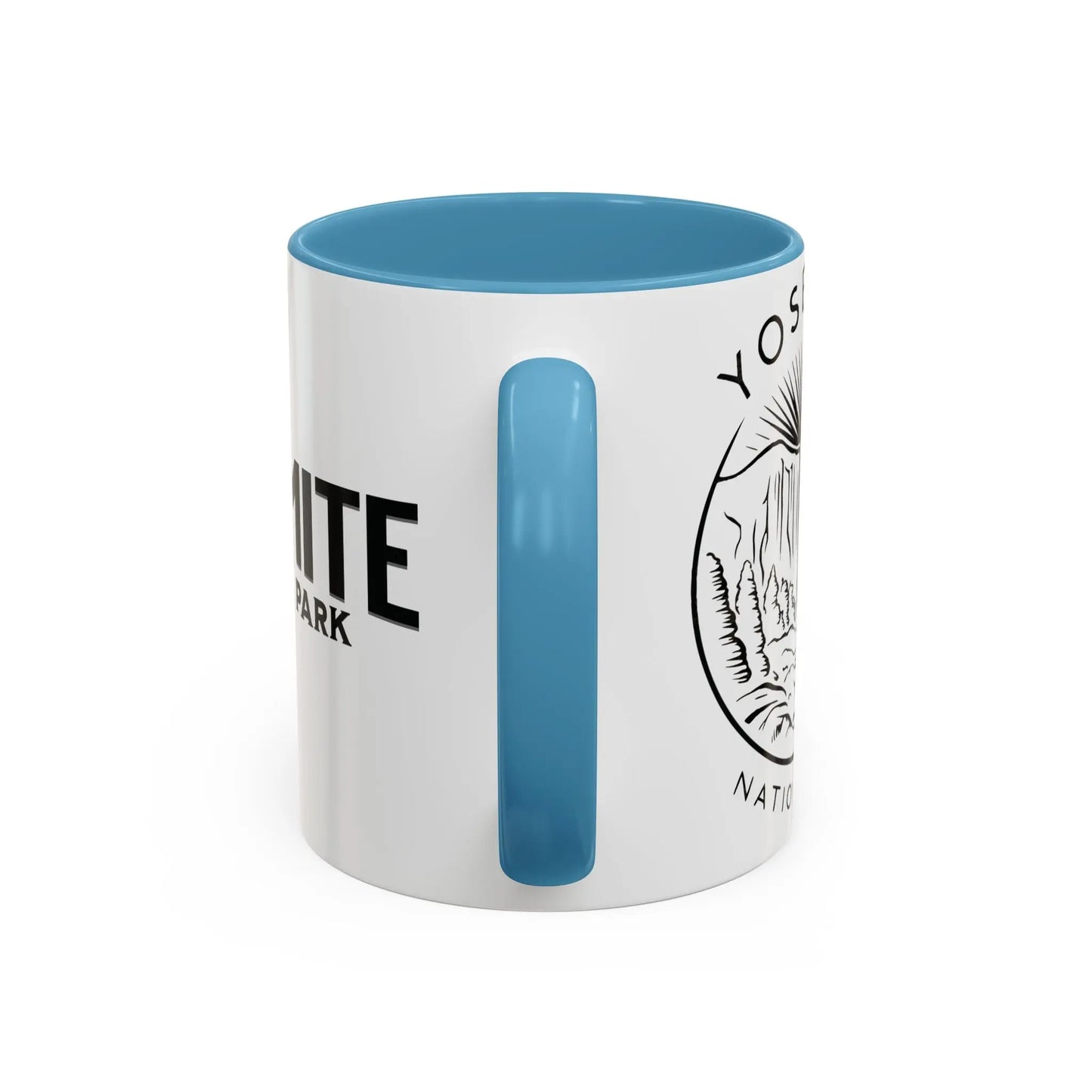 Yosemite National Park Line Art Accent Coffee Mug 11oz 15oz Blue Black Pink Red - Park Service Apparel