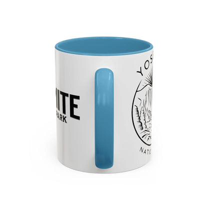Yosemite National Park Line Art Accent Coffee Mug 11oz 15oz Blue Black Pink Red - Park Service Apparel