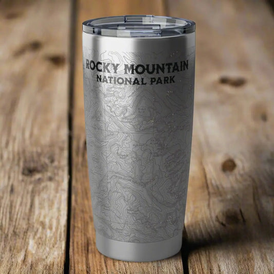 Rocky Mountain National Park Topographic Tumbler 20oz USGS Map Print - Park Service Apparel