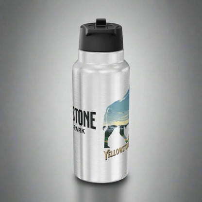 Yellowstone National Park Insulated Water Bottle Tumbler 32oz Buffalo Geyser - Park Service Apparel