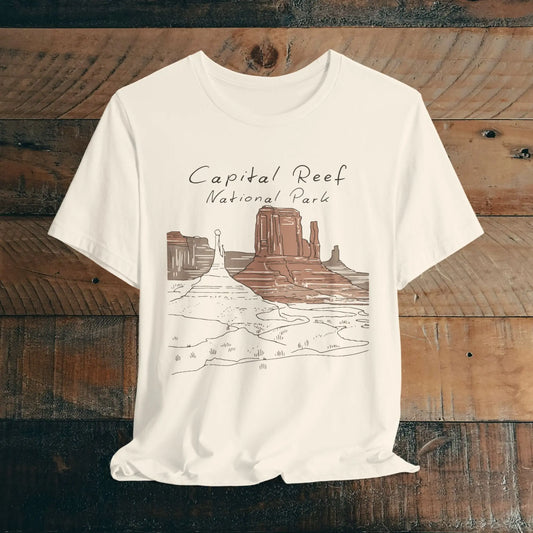 Capitol Reef National Park Unisex Fit Soft T-Shirt Line Art - Park Service Apparel