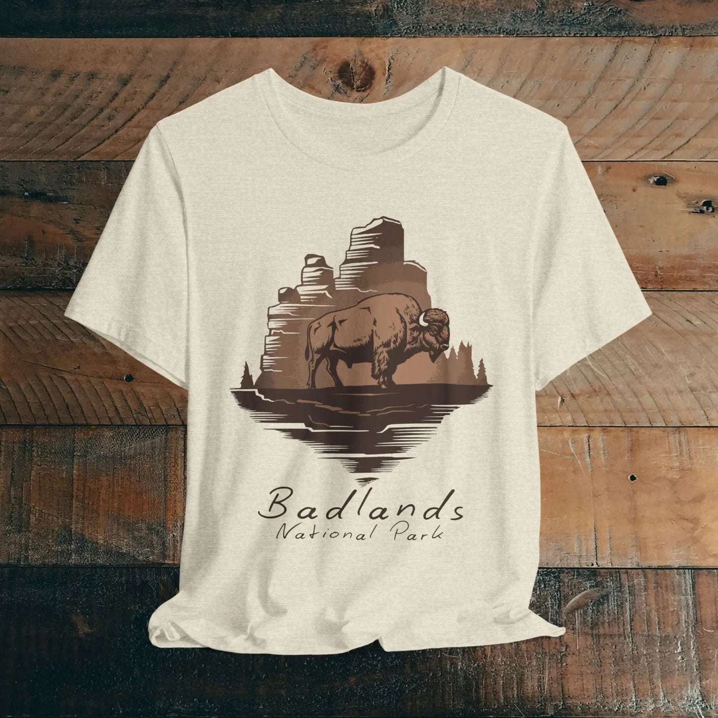 Badlands National Park Unisex Fit Soft T-shirt Roaming Buffalo Tee - Park Service Apparel