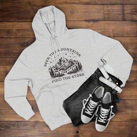 Seek The Mountains Find The Stars Outdoor Mountain Unisex Fit Fleece Hoodie - Park Service Apparel