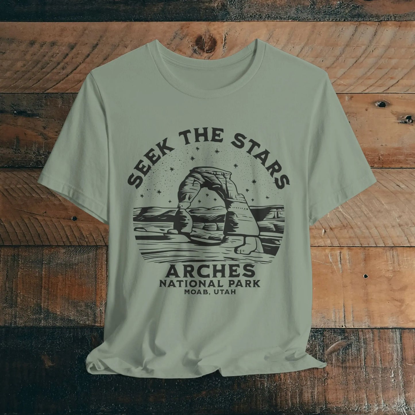 Arches National Park Unisex Fit Short Sleeve Tee Seek The Stars - Park Service Apparel