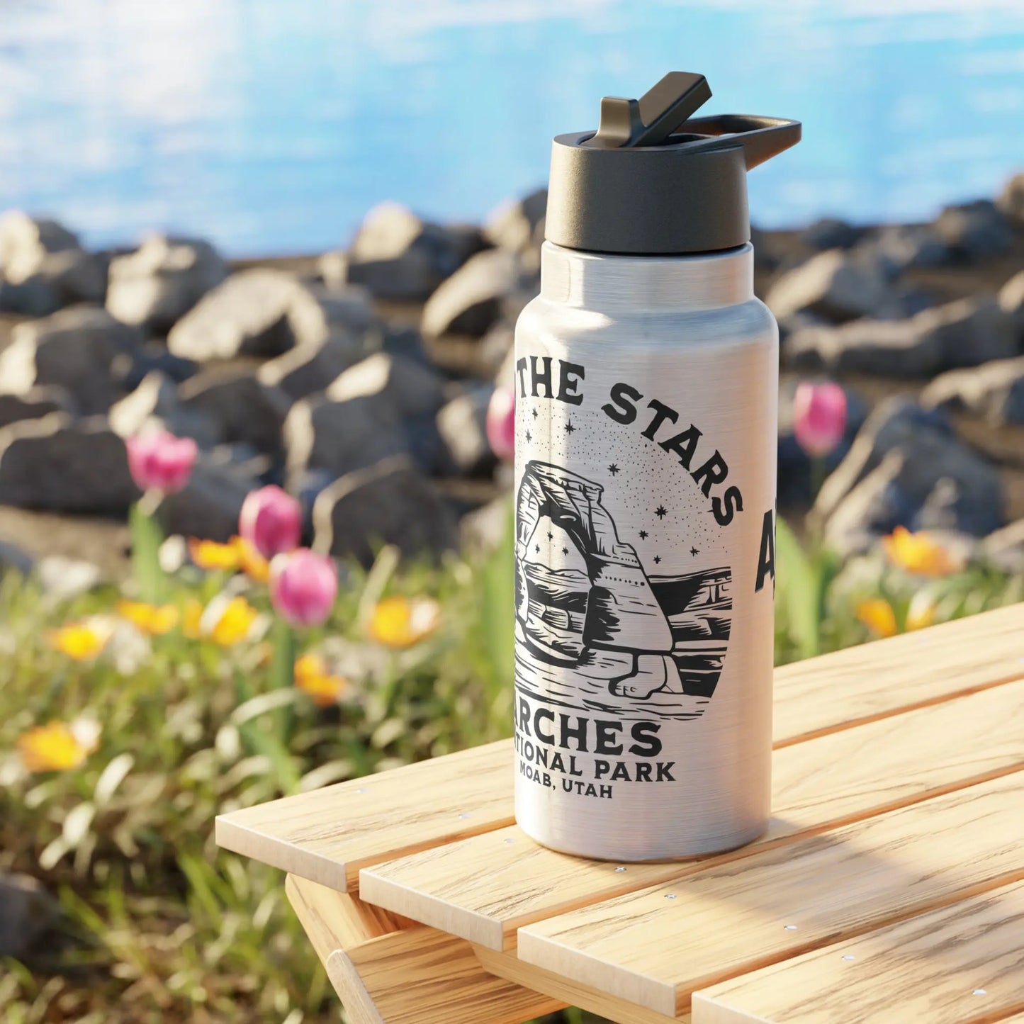 Arches National Park Insulated Water Bottle Tumbler 32oz Seek The Stars - Park Service Apparel