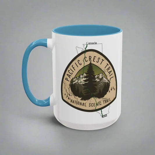 Pacific Crest National Scenic Trail Accent Coffee Mug 11oz 15oz Blue Black Pink Red - Park Service Apparel