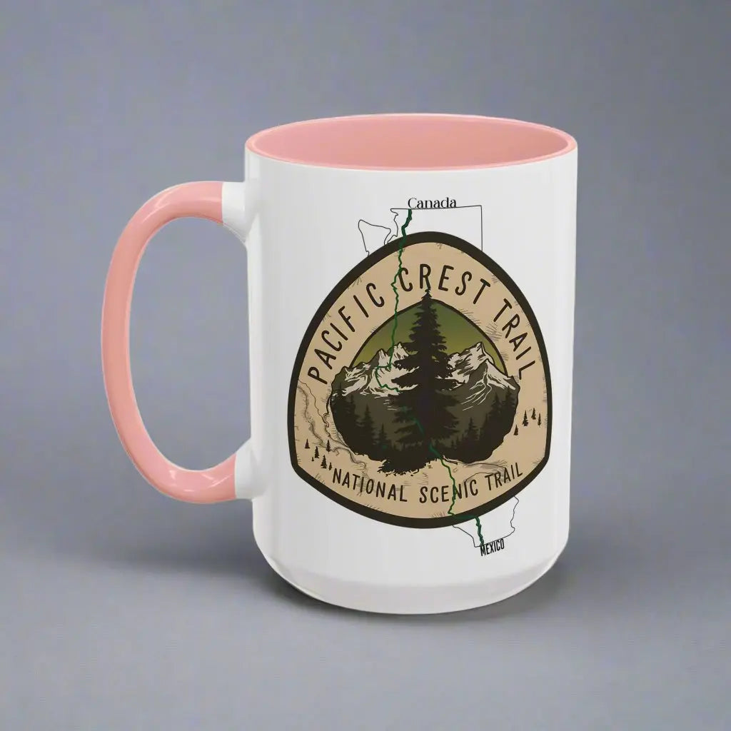Pacific Crest National Scenic Trail Accent Coffee Mug 11oz 15oz Blue Black Pink Red - Park Service Apparel