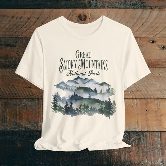Great Smoky Mountains National Park Unisex Fit Soft T-shirt Watercolor Style Nature Tee - Park Service Apparel