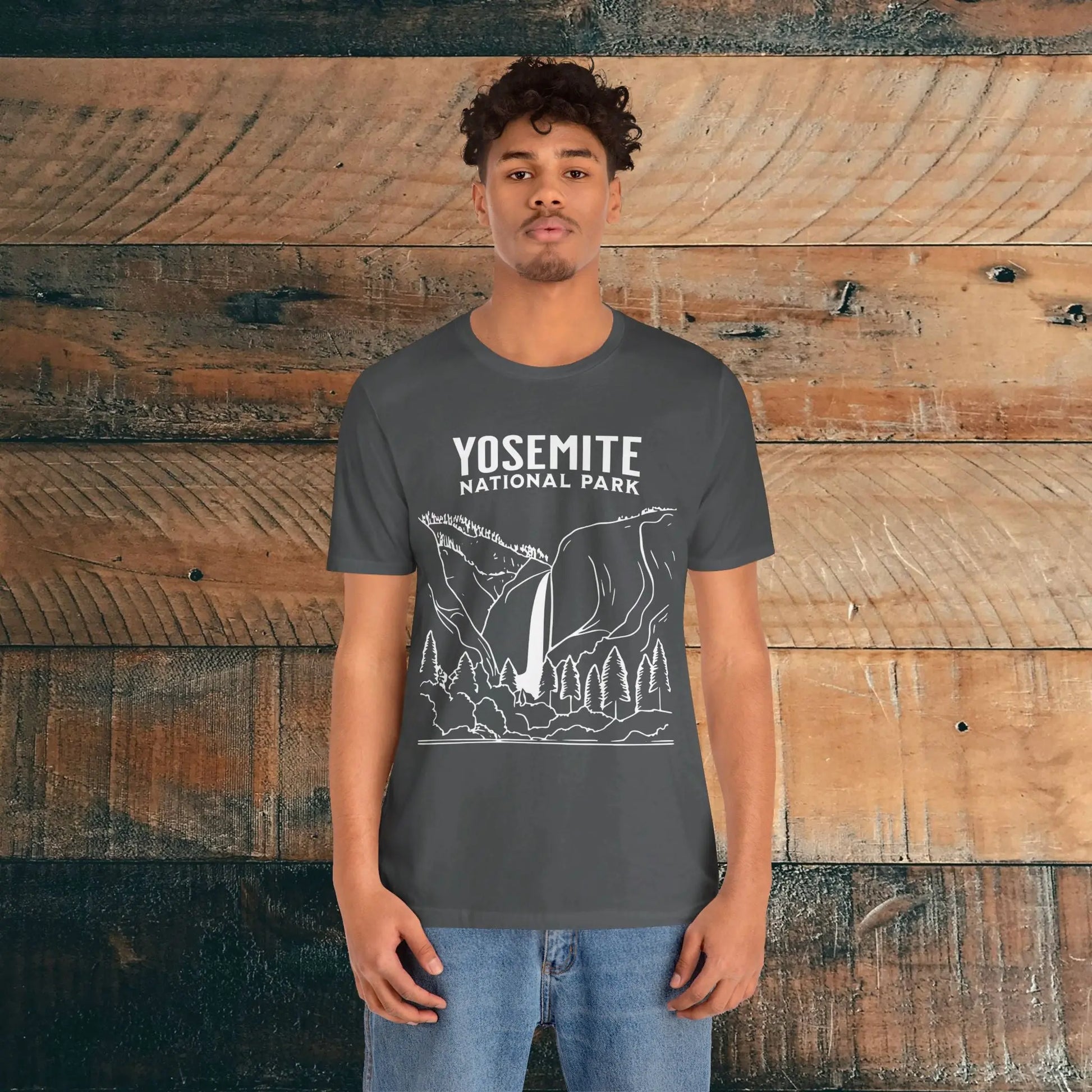 Yosemite National Park Falls Minimalist Art Unisex T-Shirt - Park Service Apparel