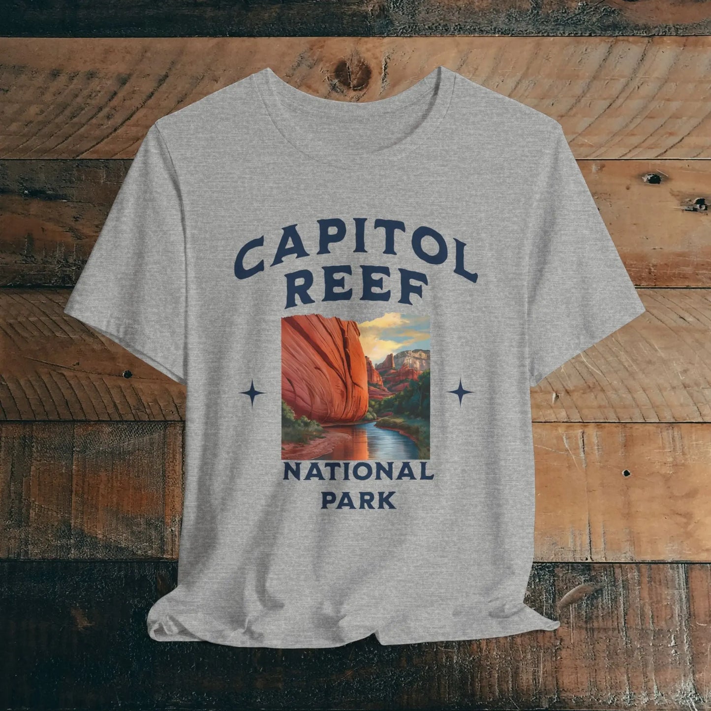 Capitol Reef National Park Unisex Fit Soft Tee River Red Rock T-Shirt - Park Service Apparel