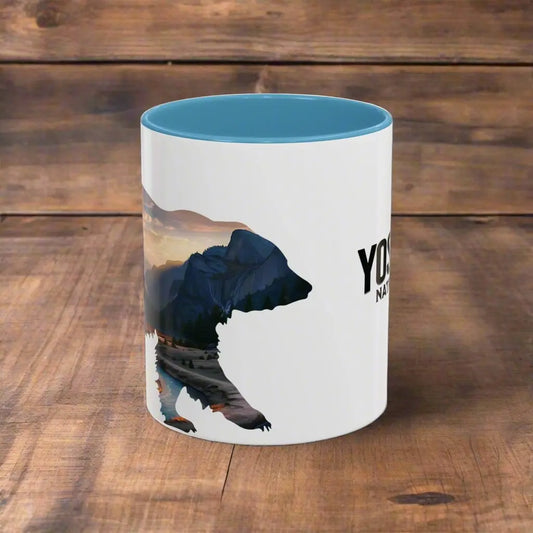 Yosemite National Park Valley Bear Accent Coffee Mug 11oz 15oz Blue Black Pink Red - Park Service Apparel