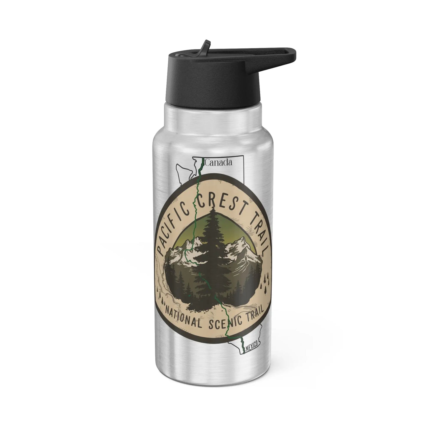 Pacific Crest Trail PCT National Scenic Insulated Water Bottle Tumbler 32oz Map Logo - Park Service Apparel