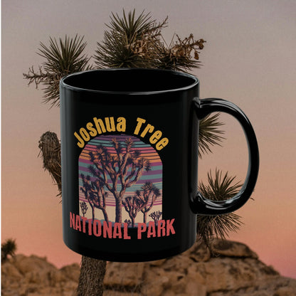 Joshua Tree National Park Retro Colorful Black Mug (11oz, 15oz) Coffee Tea Cup - Park Service Apparel