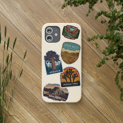 Biodegradable Custom National Park Sticker Style Printed Phone Case Personalize Your Phone Protector (iPhone 11-15) (Galaxy 20-22) - Park Service Apparel